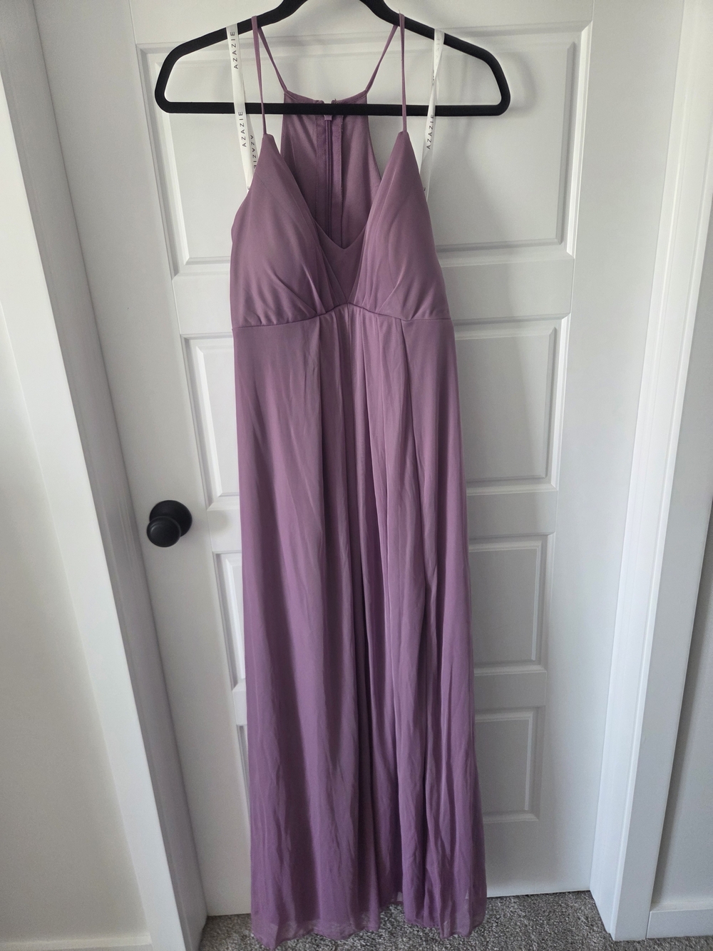 Azazie Maternity Wisteria Spaghetti Strap Maxi Slip Dress